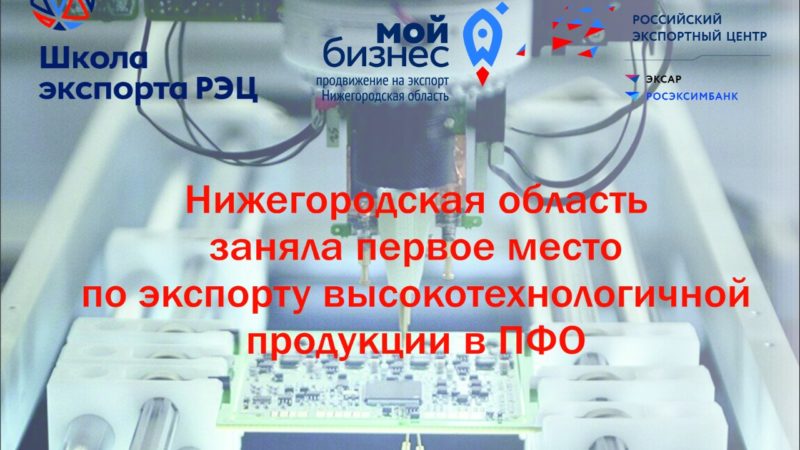 Нижегородская область заняла первое место в ПФО по экспорту высокотехнологичной продукции