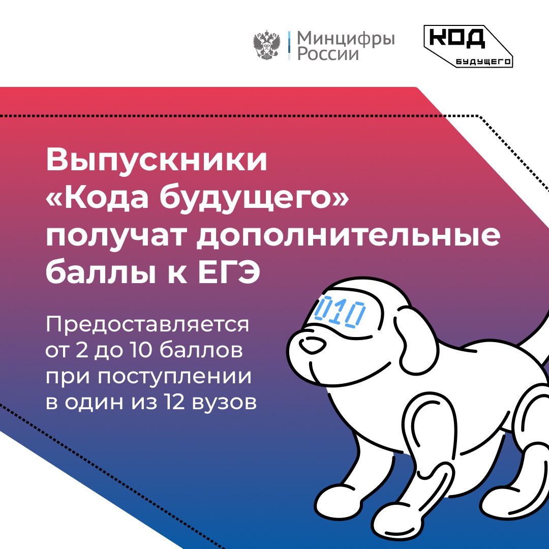 Нижегородцы могут получить дополнительные баллы к ЕГЭ в 12 вузах страны в рамках проекта «Код будущего»