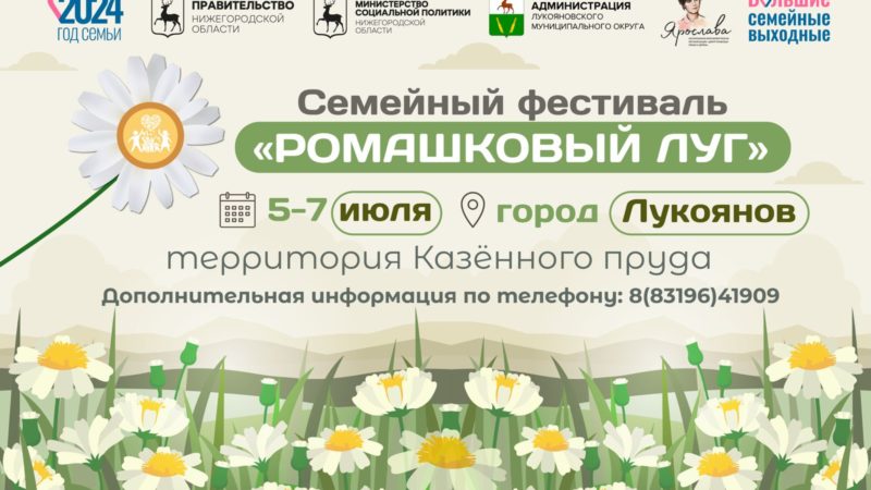 Нижегородцев приглашают принять участие в ежегодном межокружном семейном фестивале «Ромашковый луг»