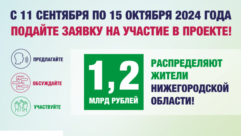 Нижегородцы могут подать семейную заявку на участие в проекте инициативного бюджетирования «Вам решать!»