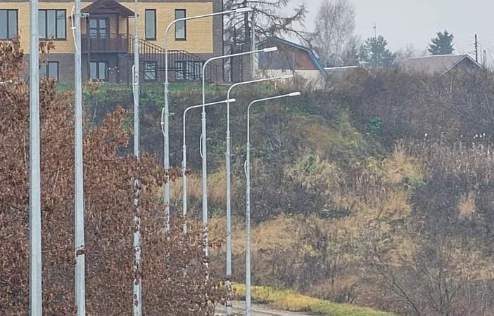 Завершены работы по освещению подъездной дороги к речному порту в Лыскове
